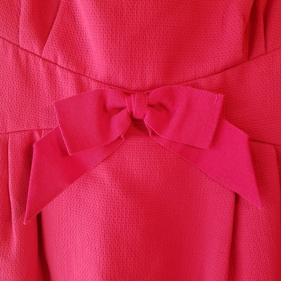 Vintage Moschino Bright Pink Sleeveless Knee Length Dress With Bow Detail Size 6 - Picture 4 of 4